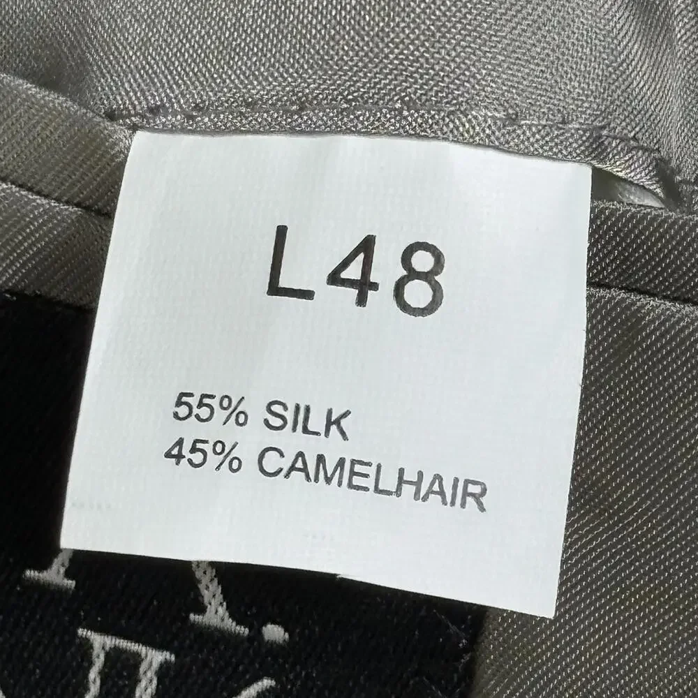 Jos A Bank Signature Blazer Mens 48L Gray Silk Camelhair Herringbone
